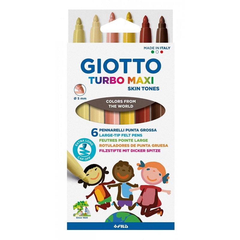 Μαρκαδοροι Χοντροι Giotto Turbo Maxi Skintones 6Τεμ (527000)