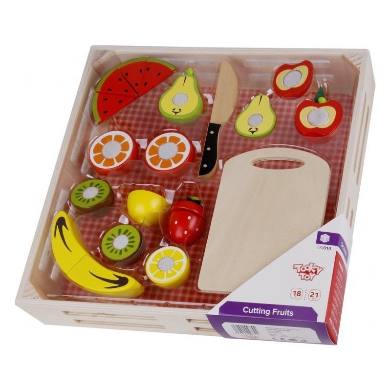 Tooky Toys Φρούτα με Πάγκο Κοπής από Ξύλο (TKI014)