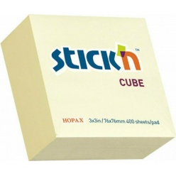 Stick'N 21072 400 φύλλα Κίτρινο 7.6 x 7.6cm (550.21072)