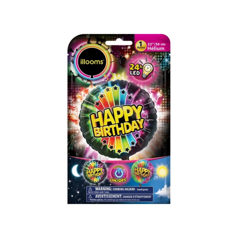 Μεγάλο Φωτεινό Μπαλόνι Happy Birthday Foil (LLM08000)
