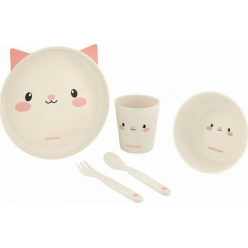 Kikka Boo Bamboo Σετ Φαγητού Pink Cat (31302040073)