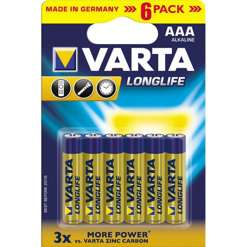 Varta Varta LongLife Αλκαλικές Μπαταρίες AAA 1.5V 6τμχ (120313)