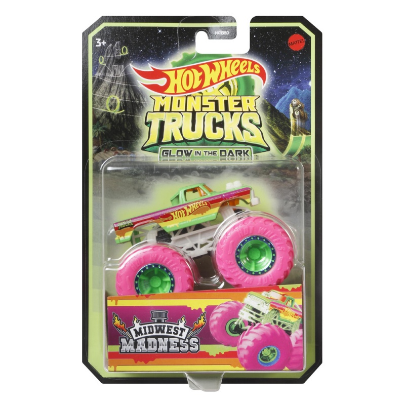 Mattel Hot Wheels Οχηματα Monster Trucks Glow-In-The-Dark - 2 Σχέδια (HCB50)