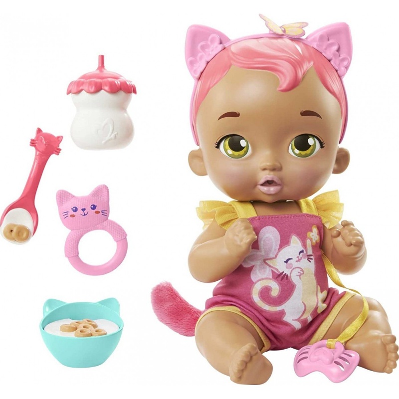 Mattel My Garden Baby Snack & Snuggle Baby Kitten - Hot Pink 32εκ. (HHP29)