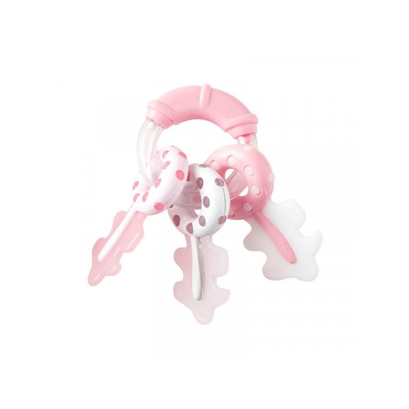 Kikka Boo Κουδουνίστρα Μασητικό Rattle Key Ring Pink (31303020060)