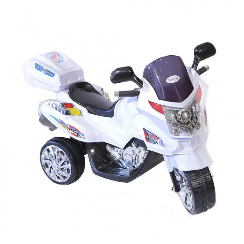 Kider Toys Ηλεκτροκίνητη Μηχανή Ασπρη 6V Με Βαλιτσα - Ηχους & Φωτα (KID-223B)