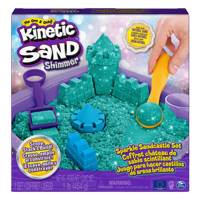 Spin Master Kinetic Sand Shimmer - Γκλίτερ Πράσινο Sandcastle Set (Green) (6061828) (081835)
