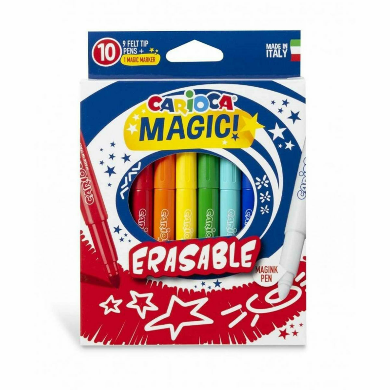 Carioca Magic Erasable Μαγικοί Μαρκαδόροι Ζωγραφικής σε 10 Χρώματα (C43182)