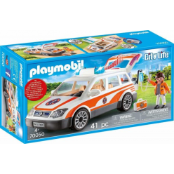 Playmobil Όχημα Πρωτων Βοηθειων Με Διασωστες (71037)