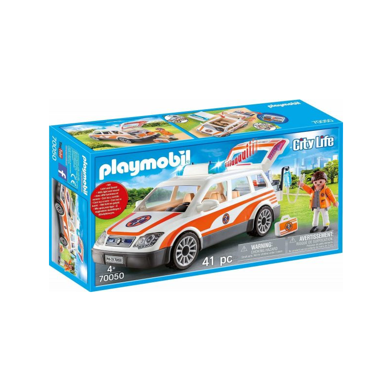 Playmobil Όχημα Πρωτων Βοηθειων Με Διασωστες (71037)