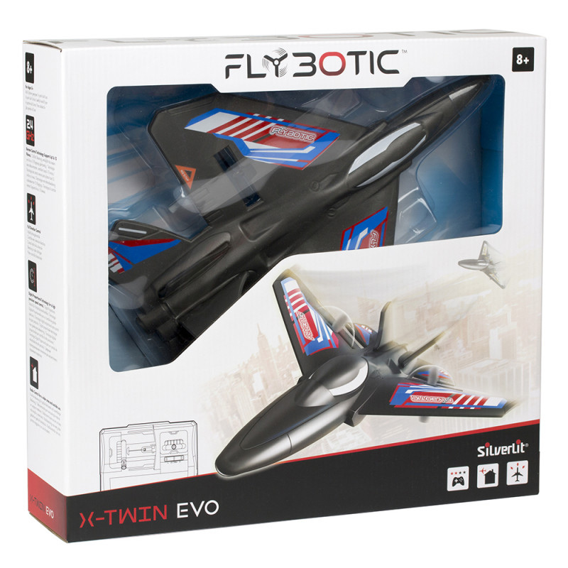 Silverlit Τηλεκατευθυνόμενο Αεροπλανο Flybotic X-Twin Evo Κοκκινο (7530-85738)