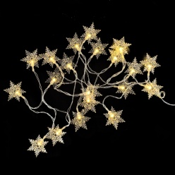 20 Χριστουγεννιάτικα Λαμπάκια Led Μπαταρίας Aστέρι 3M Λευκό Θερμό (57-KST784)