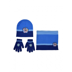 Stamion Paw Patrol Σετ Παιδικό Σκουφάκι με Κασκόλ & Γάντια Πλεκτό Μπλε (PT02258)